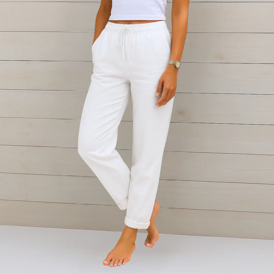 Lightweight, breathable women's stretch trousers. Perfect for comfortable summer and spring wear.