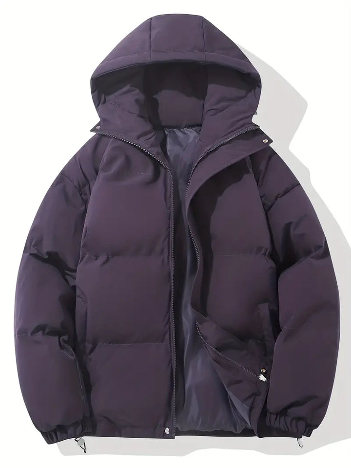 Stylish men's classic hooded jacket, versatile casual outerwear for fall & winter comfort.
