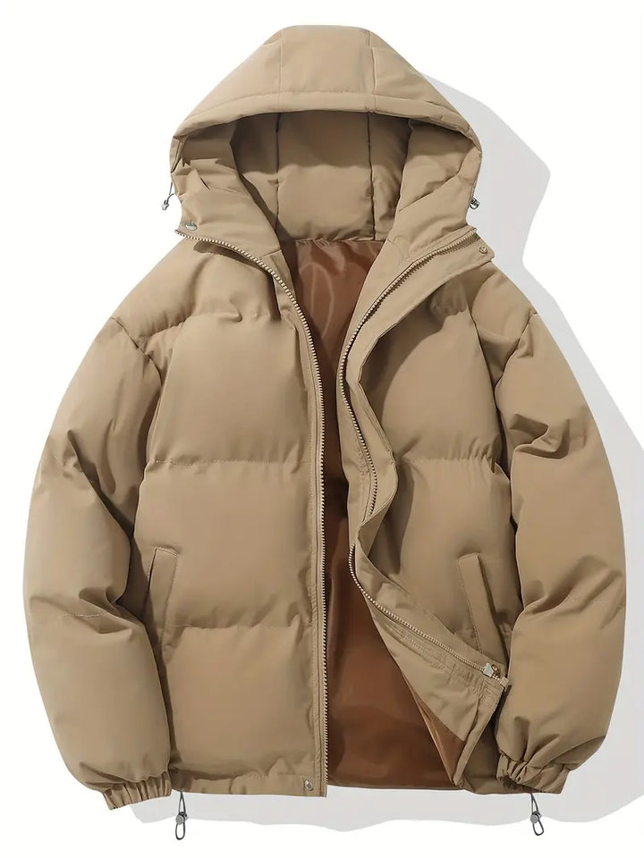 Fall men's hooded jacket, stylish & warm, great for layering and casual comfort.