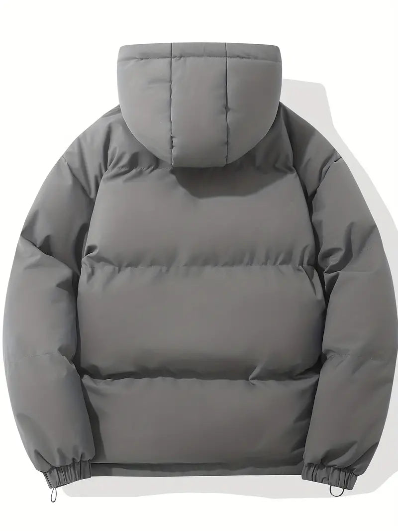 Men's classic warm hooded jacket, perfect for casual outings & urban style.