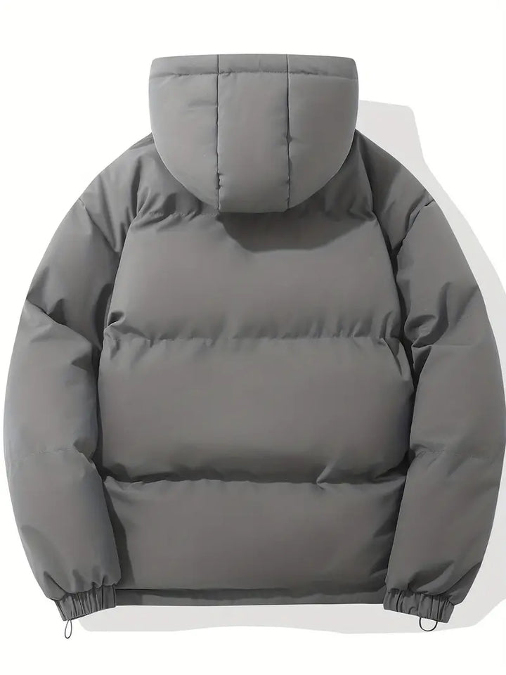 Men's classic warm hooded jacket, perfect for casual outings & urban style.