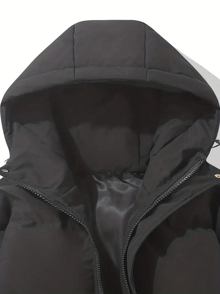 Casual men's classic hooded jacket, warm & stylish outerwear for daily wear.