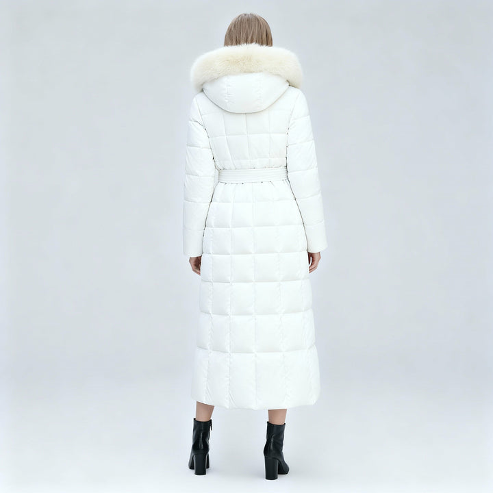 Warm insulated women's winter jacket, classic style for everyday wear in cold weather.