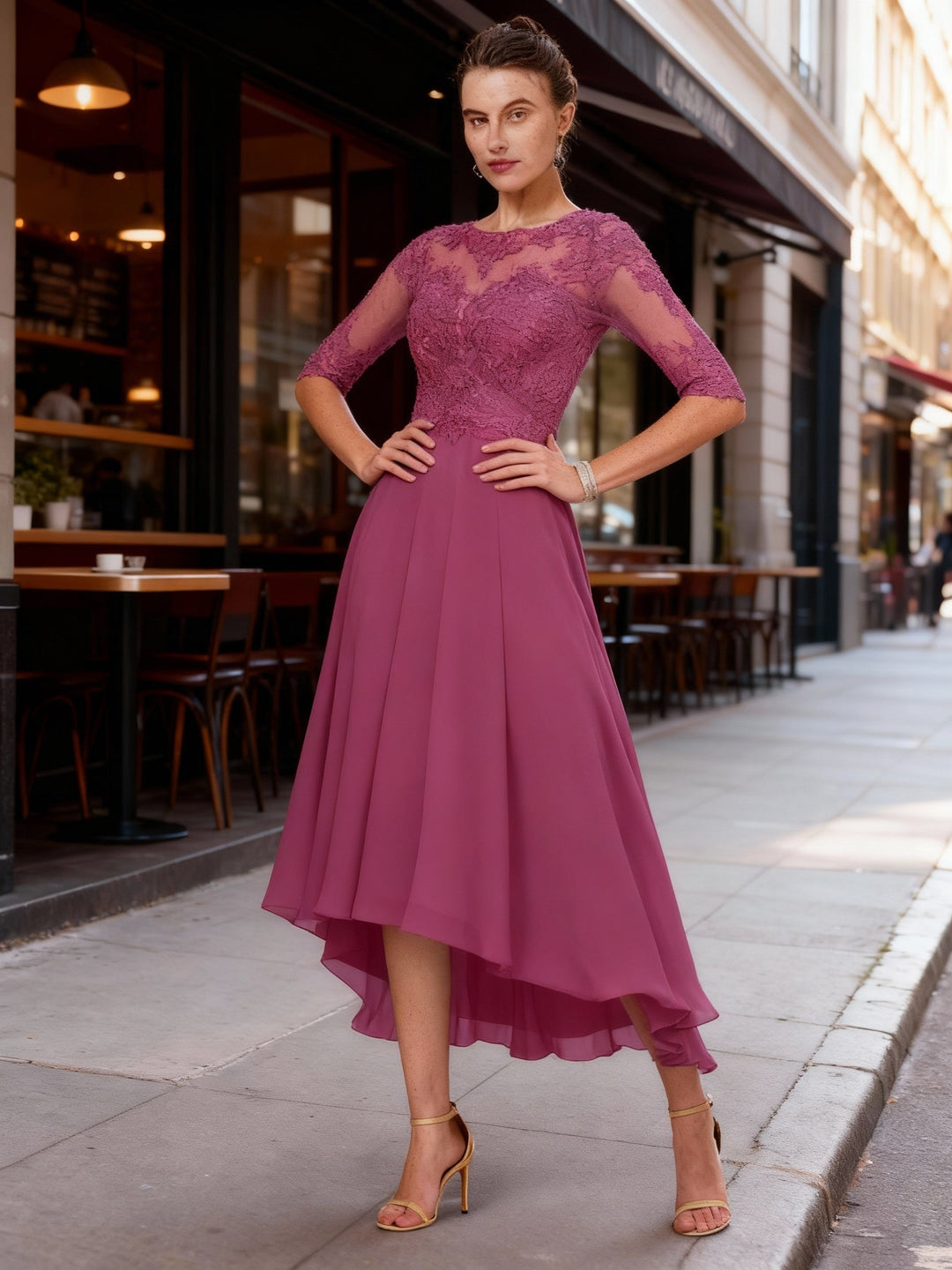 Gorgeous lace maxi evening dress for women, an elegant choice for special occasions.