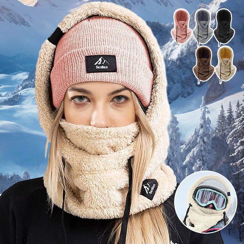 ArcticShield winter hat for skiing & hiking. Warm, windproof balaclava & neck warmer combo, 3-in-1.
