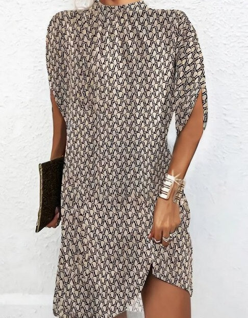 Versatile women's fashion bat sleeve dress, offering a unique, flowing style for casual chic or elegant events.