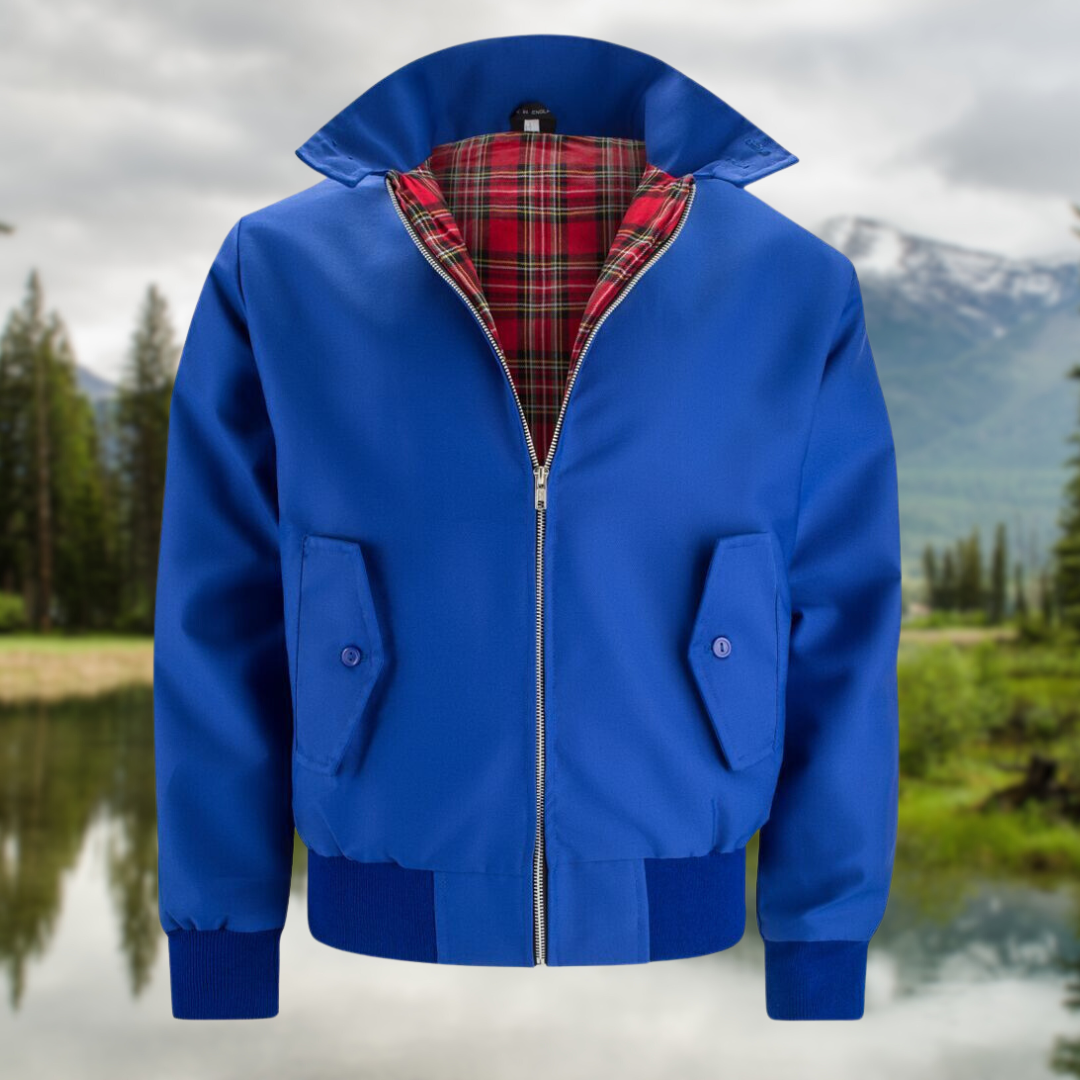 Men's versatile plaid jacket, perfect as a classic Harrington for everyday timeless style.