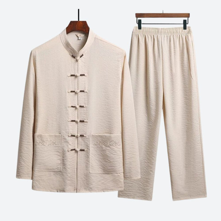 Modern women's two-piece eastern outfit set. Features a chic design with a comfortable, relaxed fit for versatile wear.