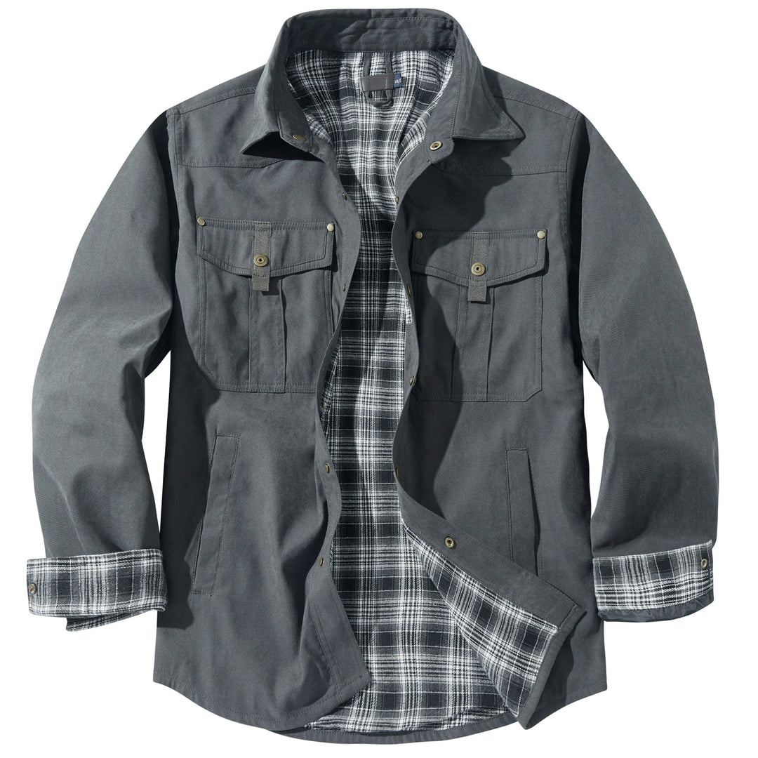 Men's versatile insulated flannel jacket, perfect for autumn & winter.