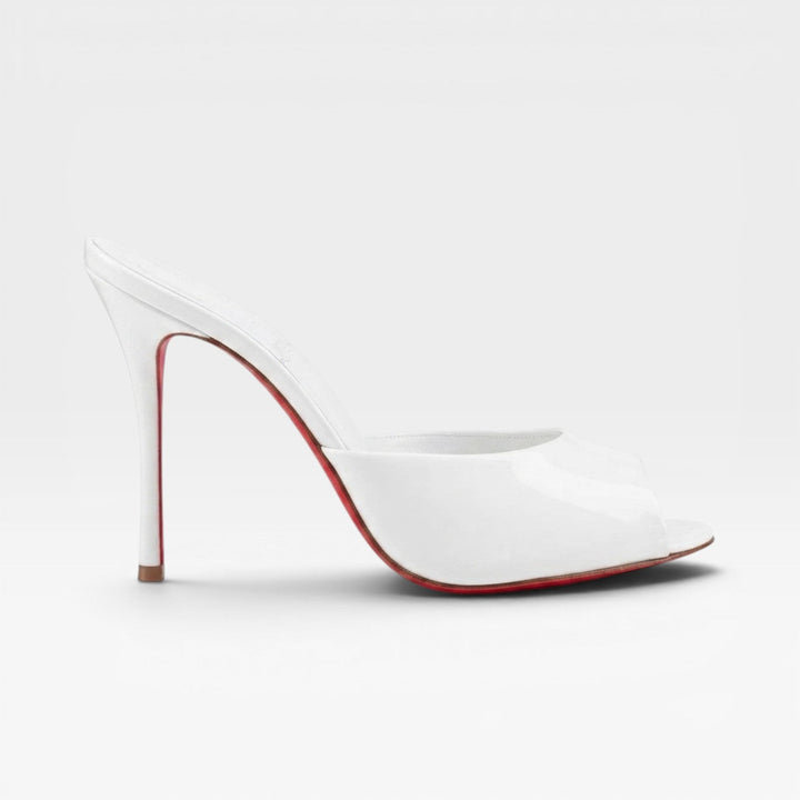 Women's bridal pointed toe stiletto mules, formal slip-on evening shoes for a chic and elegant look.