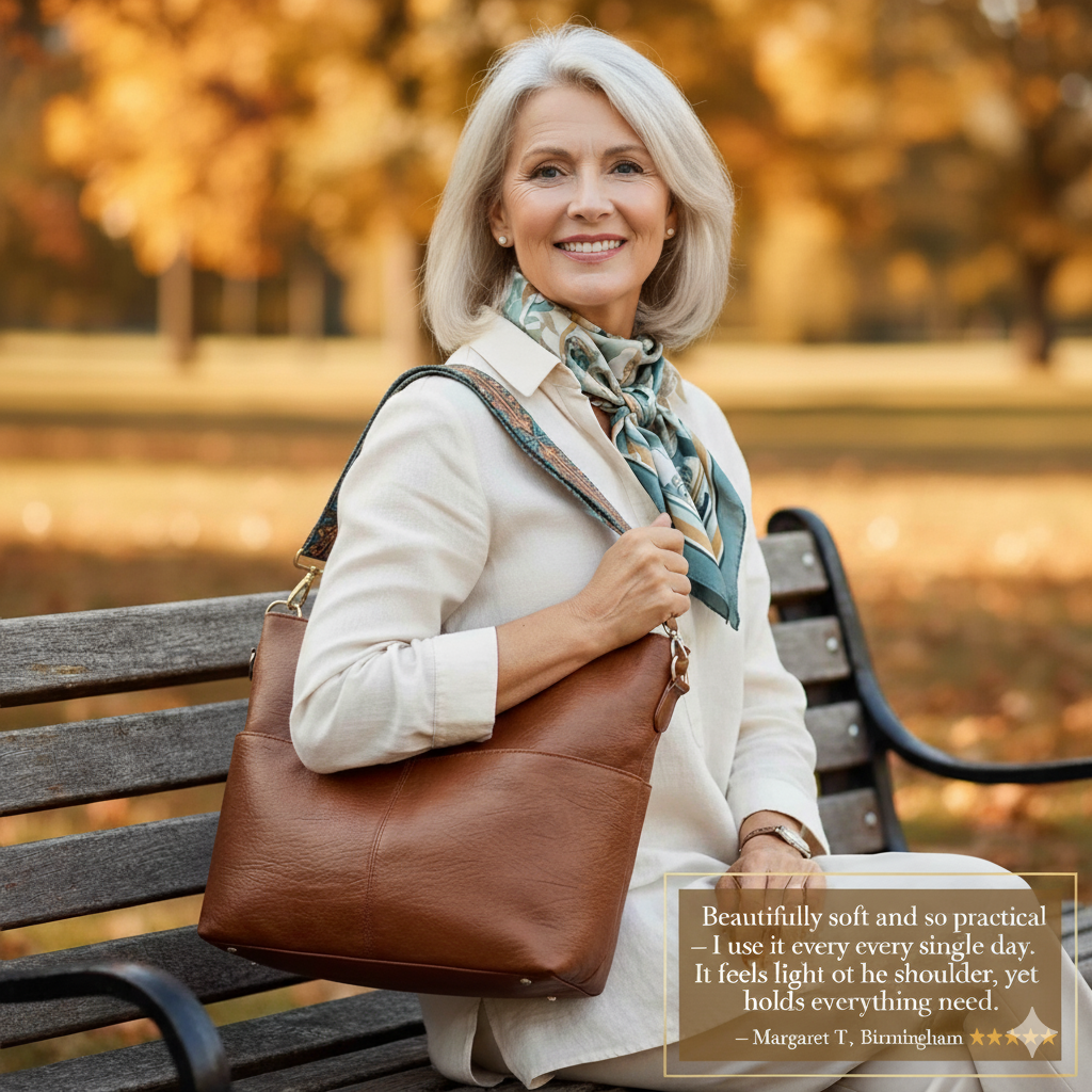 Elegant women's faux leather shoulder bag with vintage appeal, a classic accessory for daily style.