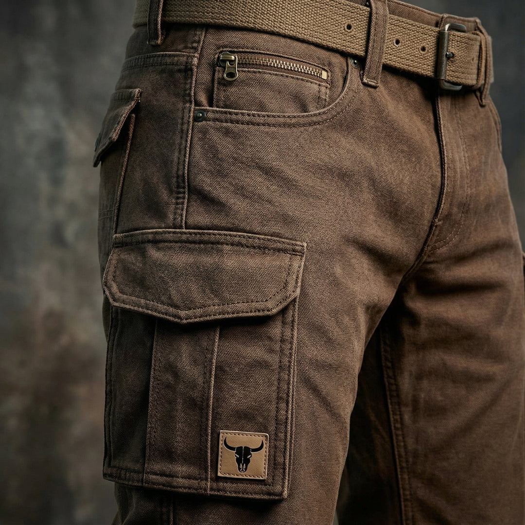 Warm insulated men's utility pants, durable for outdoor adventures & everyday wear. Comfortable cargo trousers.