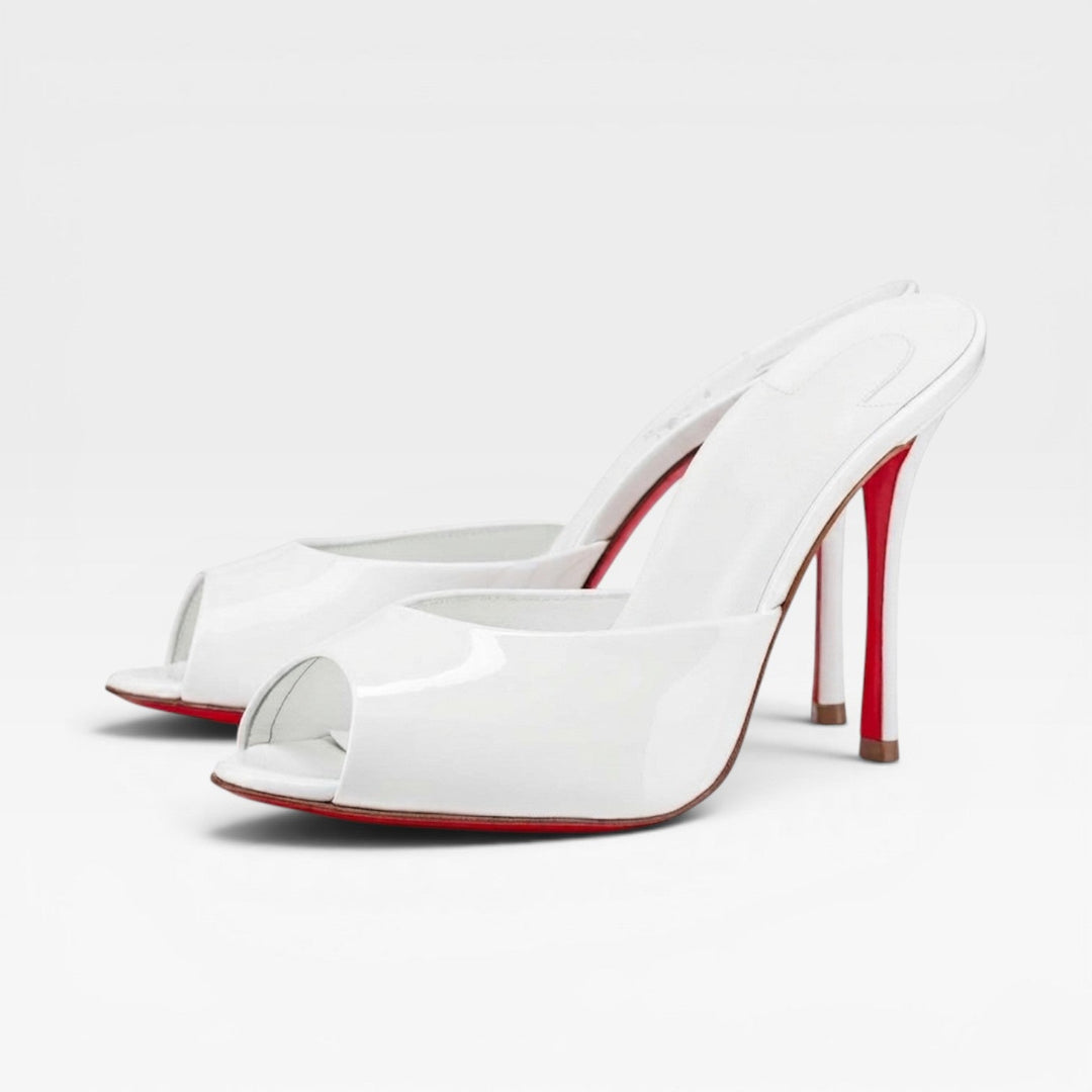 Versatile women's pointed toe stiletto mules, great for evening, wedding, and summer formal occasions.