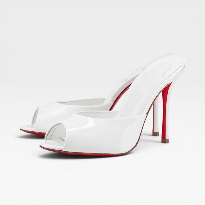 Versatile women's pointed toe stiletto mules, great for evening, wedding, and summer formal occasions.