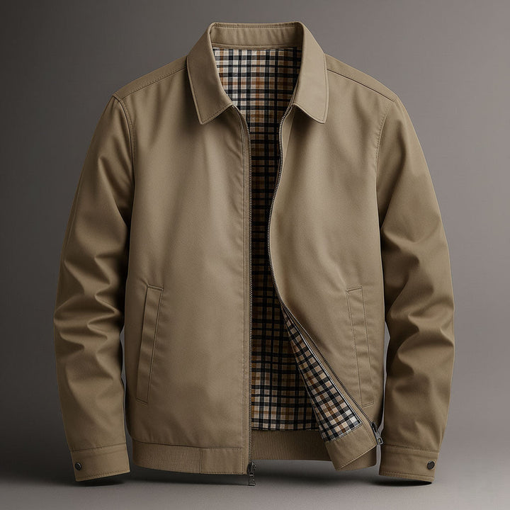 Lightweight men's autumn/spring jacket. Classic streamlined utility outerwear for a stylish, casual look.