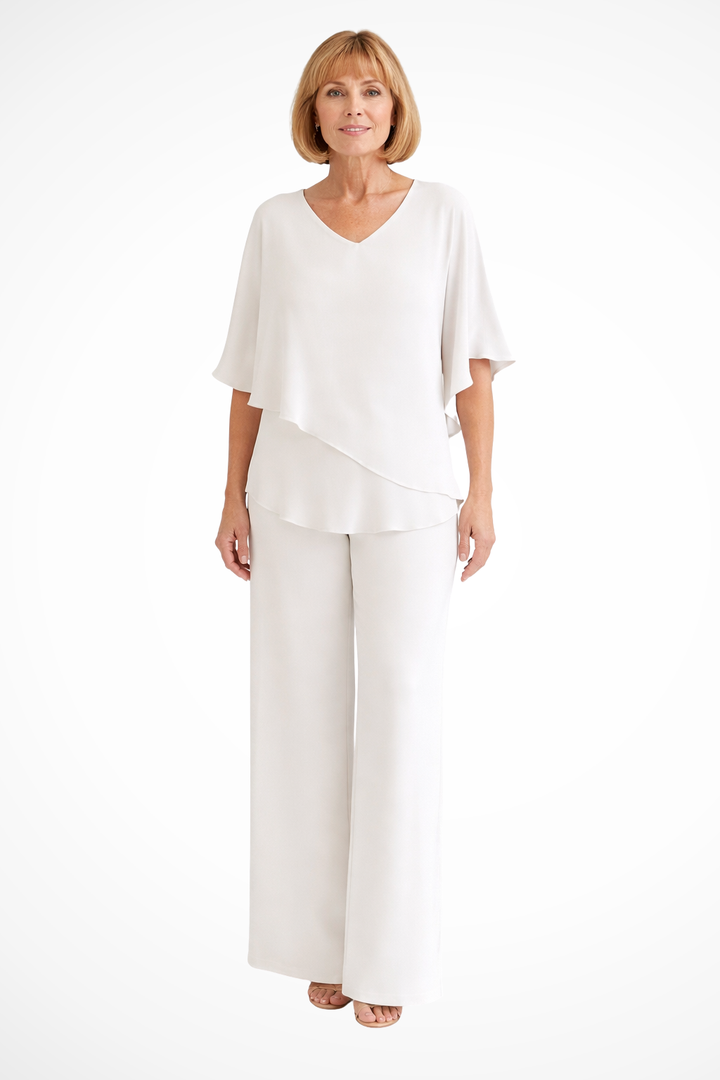 Women's stylish wide leg pants set, a matching outfit perfect for summer and spring fashion.