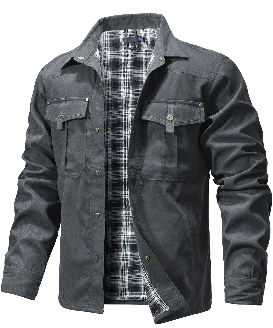 Men's flannel-lined jacket, insulated for superior cold weather protection.