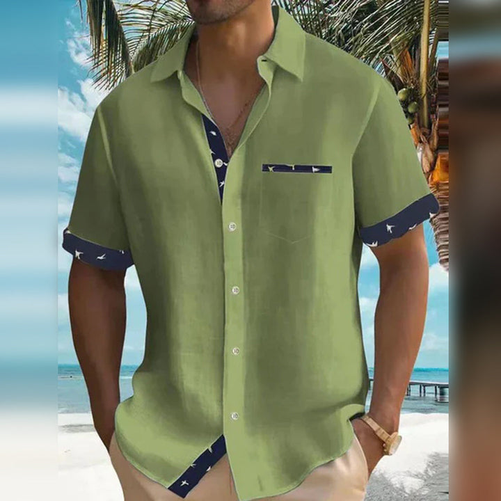 Men's classic slim fit button-down shirt, long sleeve, perfect for formal or casual elegance.