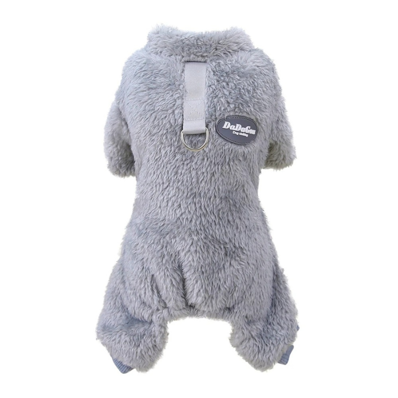 Adorable full-body pet jumpsuit for winter, a super cozy dog coat. Warm apparel perfect for small dogs and puppies.
