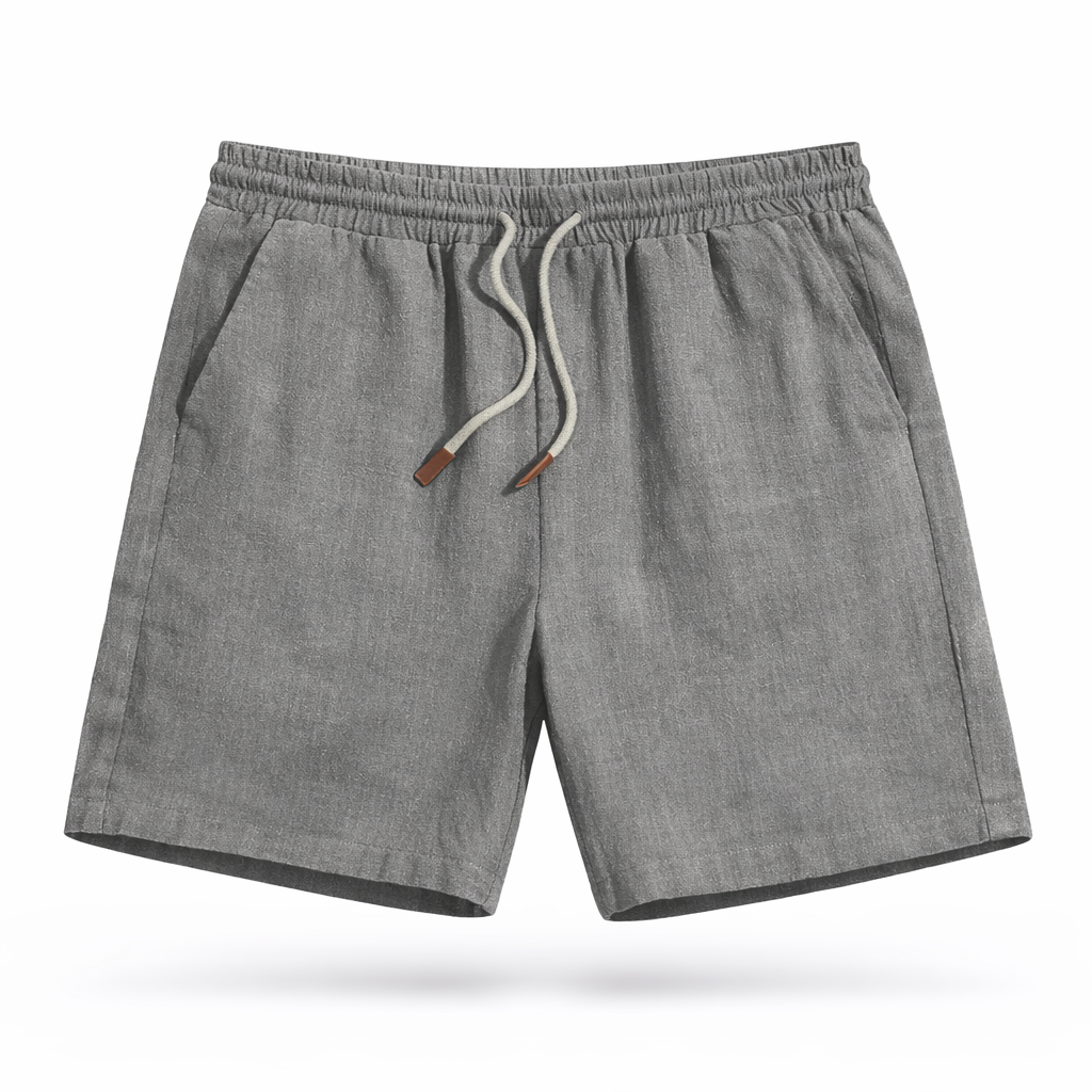 Comfortable men's relaxed fit summer shorts featuring a drawstring and elastic waist for versatile wear.