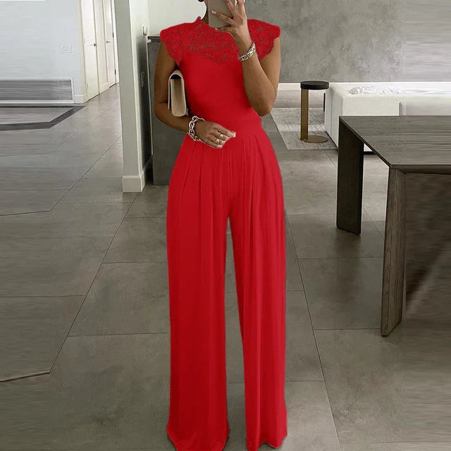 Modern women's elegant jumpsuit for special occasions. Chic & stylish one-piece evening wear, comfortable fit.