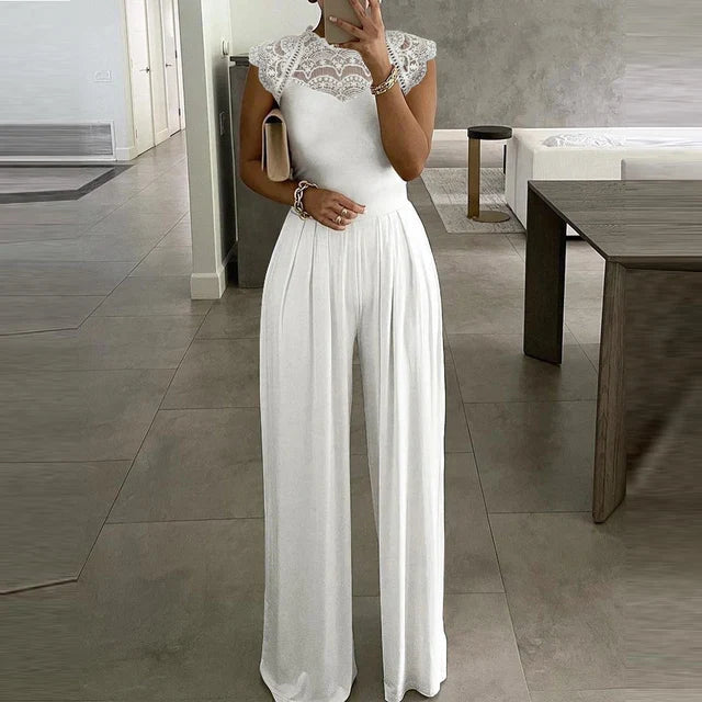 Stylish women's one-piece jumpsuit, elegant evening wear. Comfortable and chic for special occasions, versatile fashion.