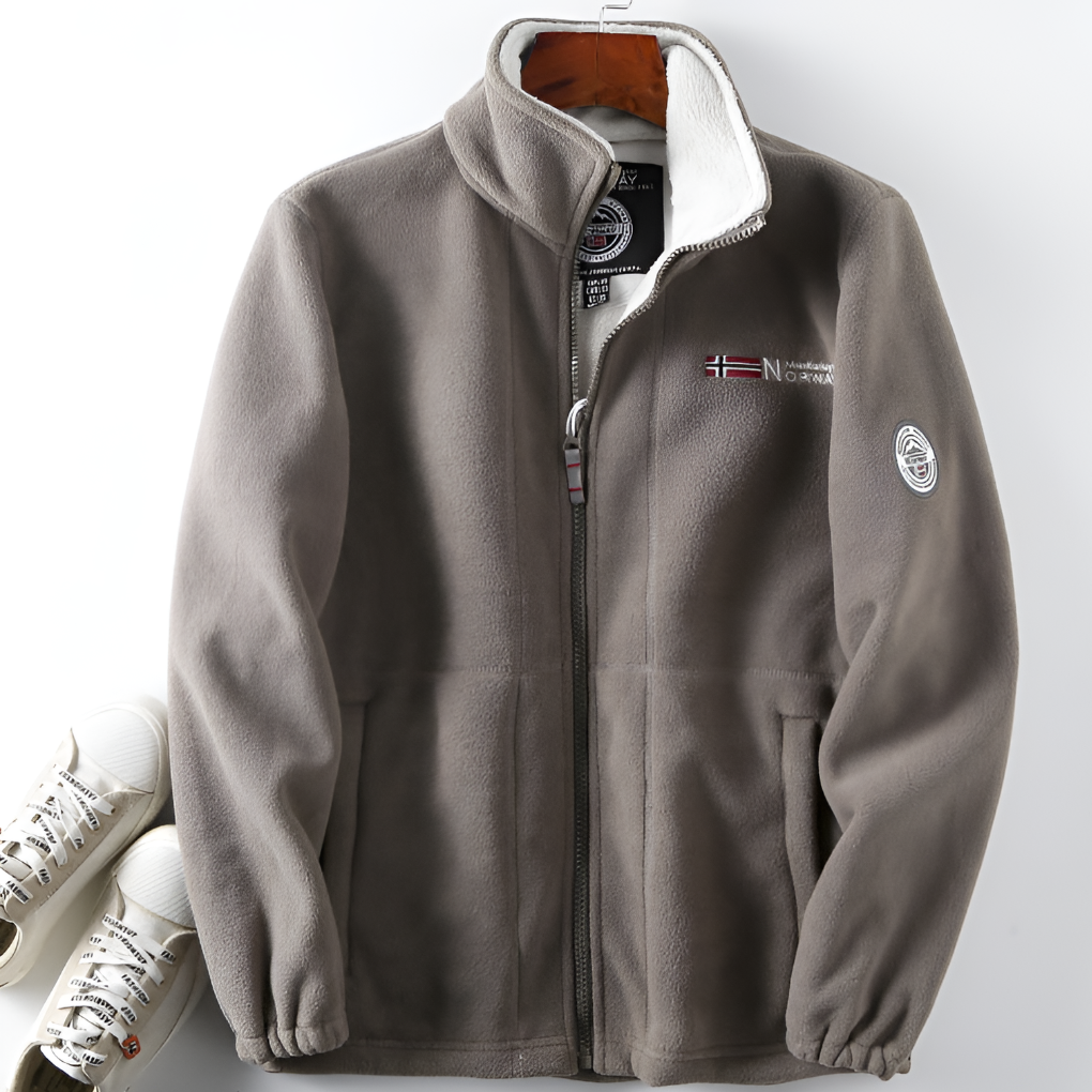 Warm & breathable men's full-zip fleece jacket. Perfect for comfortable outdoor layering during fall and winter.