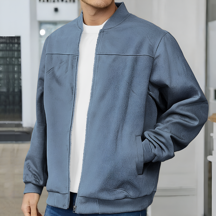 Versatile men's retro-inspired full-zip jacket. Stylish casual coat, perfect for everyday fashion & layering.