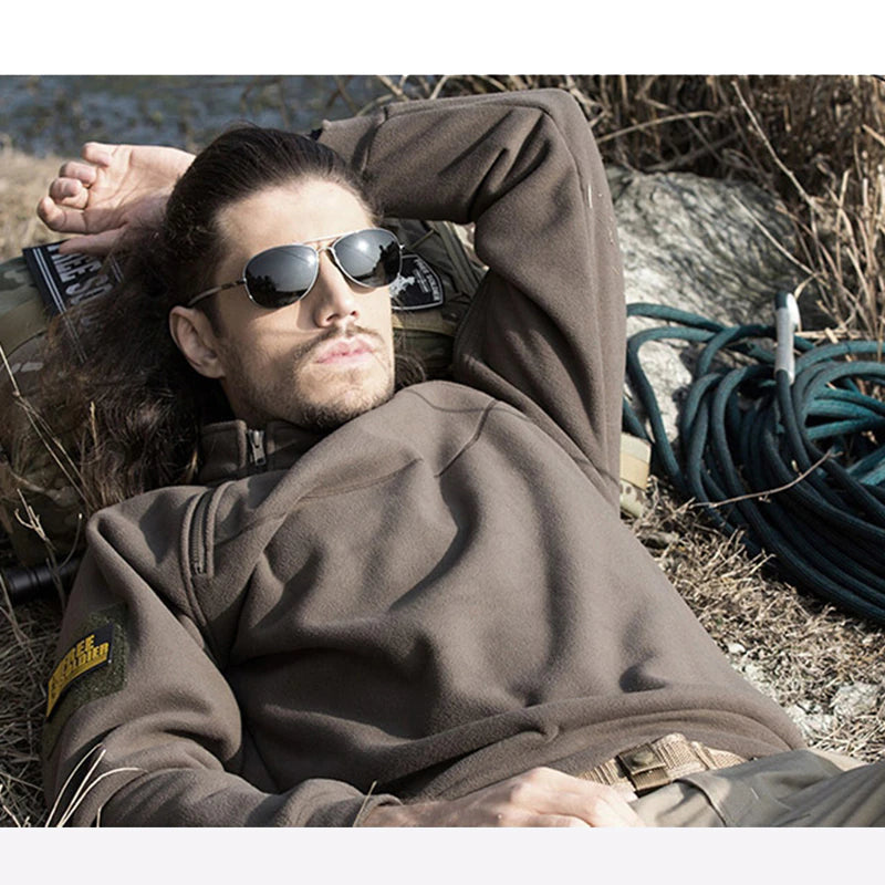 Men's long sleeve quarter zip sweater, mock neck tactical pullover for winter casual wear & outerwear.