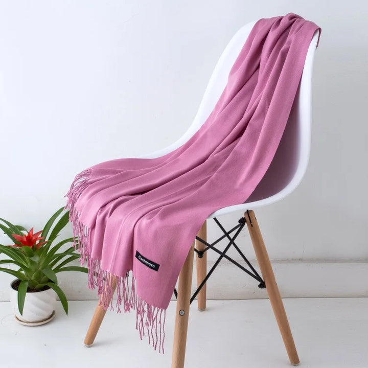 Warm elegant women's scarf, a luxurious fall fashion accessory, soft and stylish.