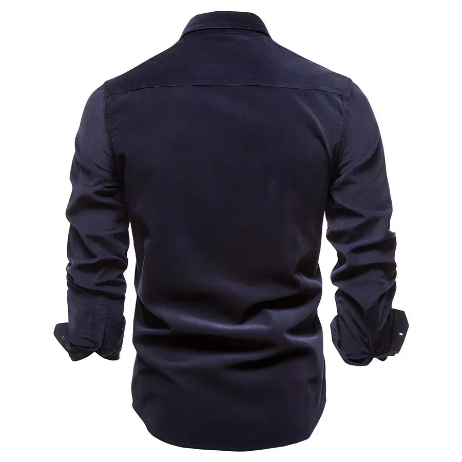 Men's smart casual button-down shirt, long-sleeve tailored fit for versatile everyday and business casual looks.