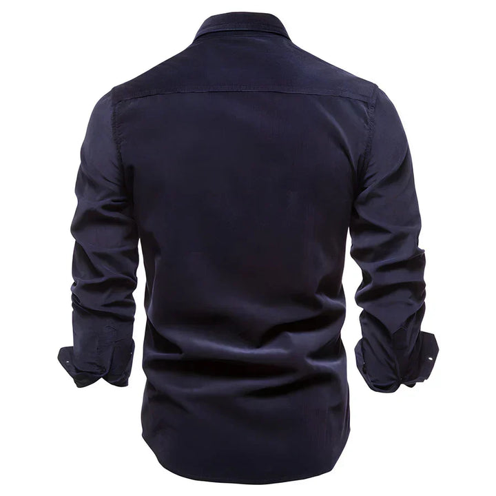 Men's smart casual button-down shirt, long-sleeve tailored fit for versatile everyday and business casual looks.