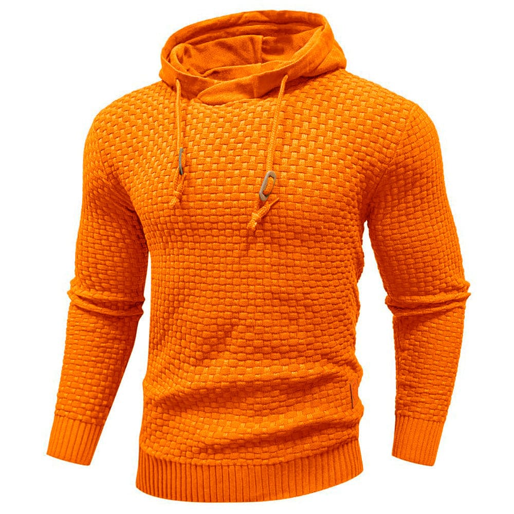Heavy-duty men's waffle hoodie, built for durability & long-lasting casual wear.
