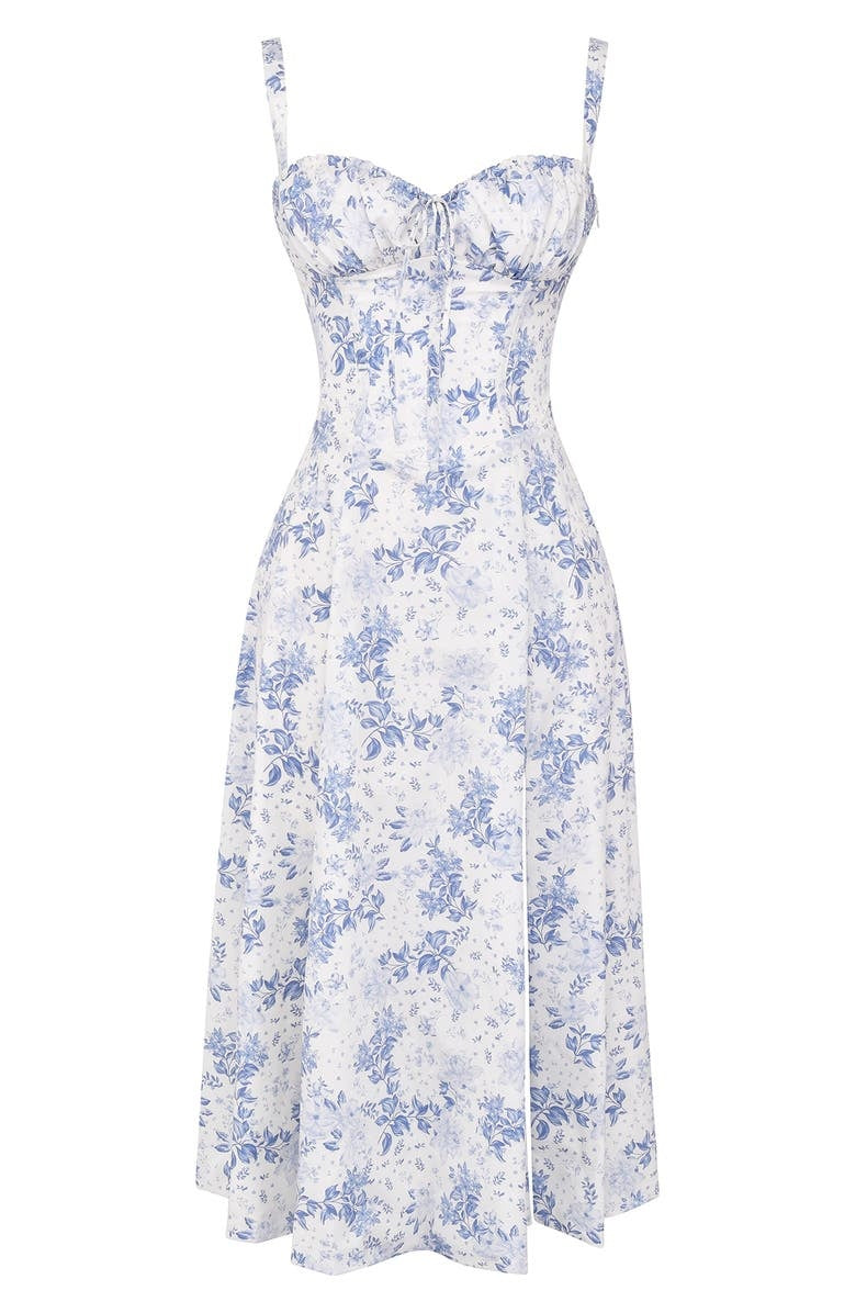 Stylish women's floral midi dress, suitable for both casual and elegant wear. Spring/summer ready.