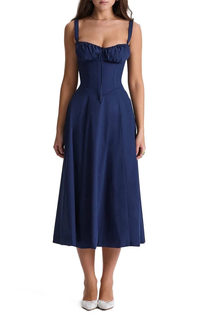 Women's party floral midi dress, comfortable and effortlessly elegant. Spring/summer essential.