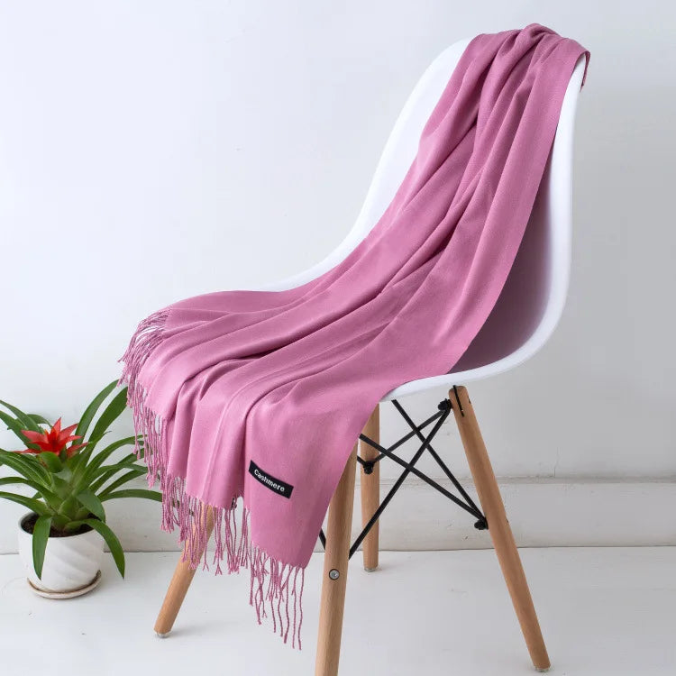 Luxurious women's warm scarf, elegant classic style, soft for any fall/winter outfit.