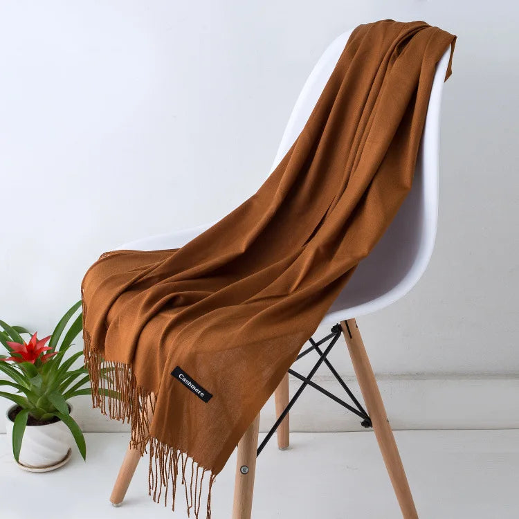 Luxurious warm women's scarf, elegant classic style, soft for winter fashion.