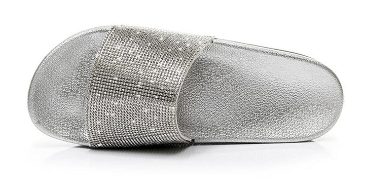 Women's dressy slides, embellished with dazzling crystals, for special occasions.