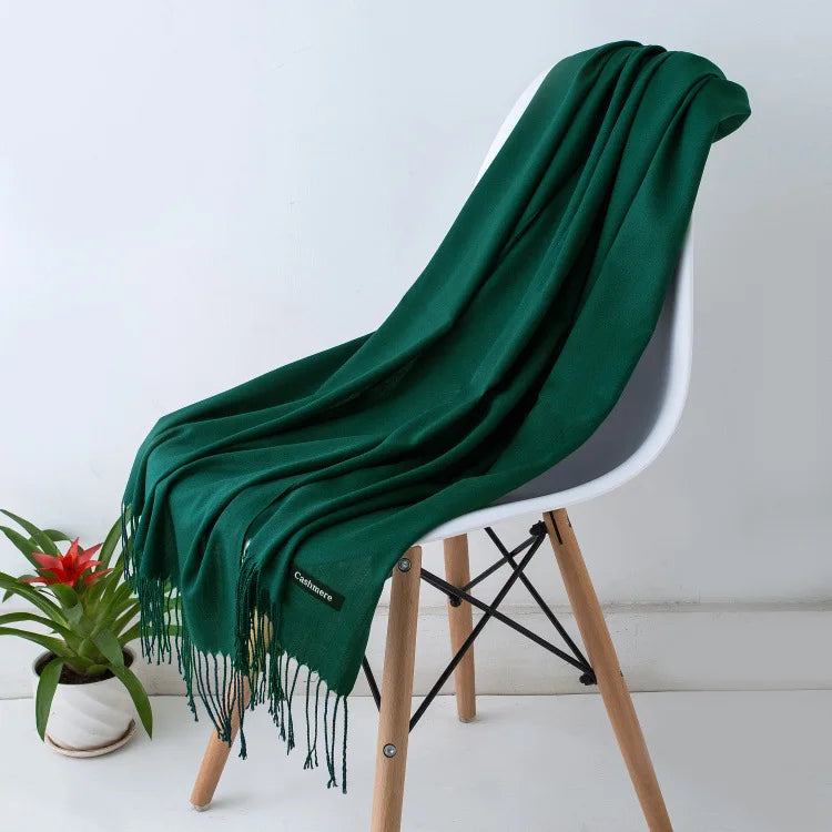 Elegant women's luxurious scarf, warm and soft, perfect for fall/winter fashion.