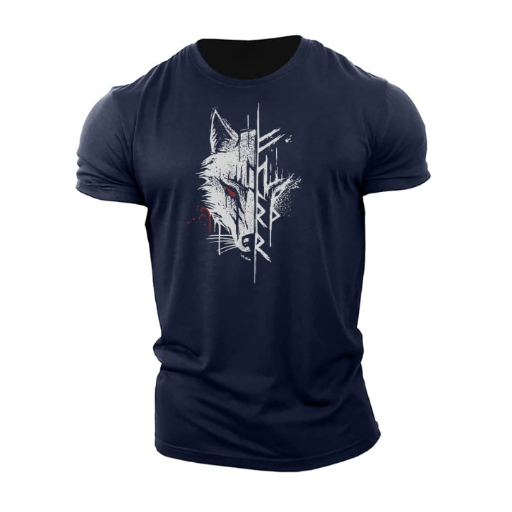 Comfortable men's short sleeve crew neck t-shirt with a bold graphic print for versatile casual fashion.