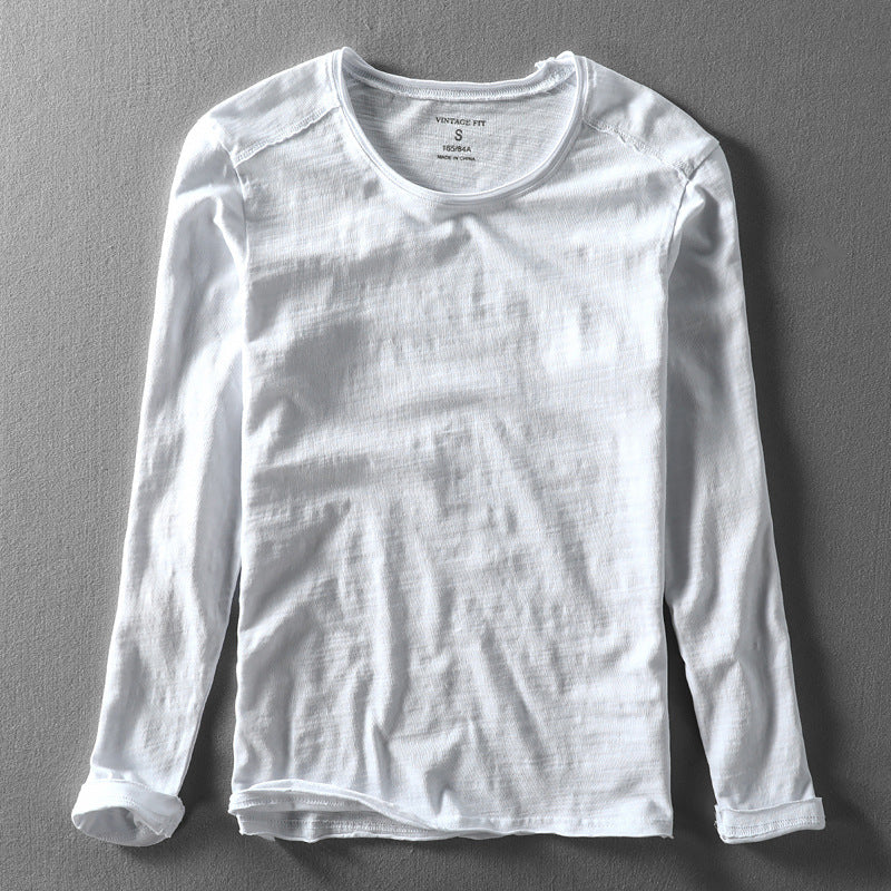 Men's Long Sleeve Crew Neck Textured Casual Shirt for everyday fashion and comfort.
