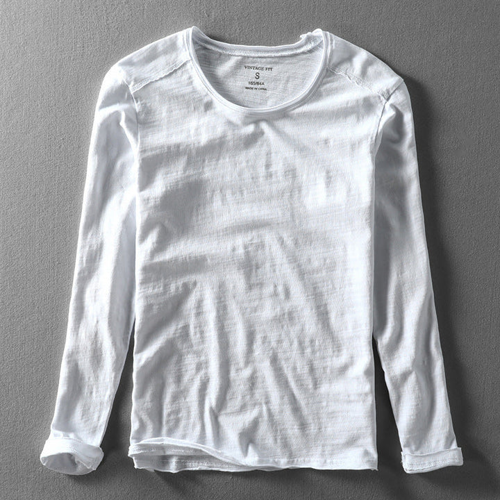 Men's Long Sleeve Crew Neck Textured Casual Shirt for everyday fashion and comfort.