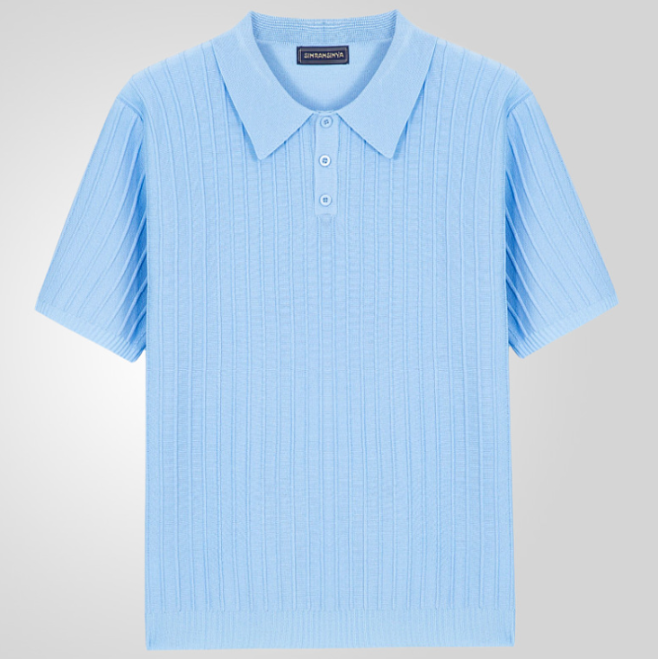 Men's stylish summer polo shirt, comfortable & breathable. Perfect casual short sleeve top for warm weather.