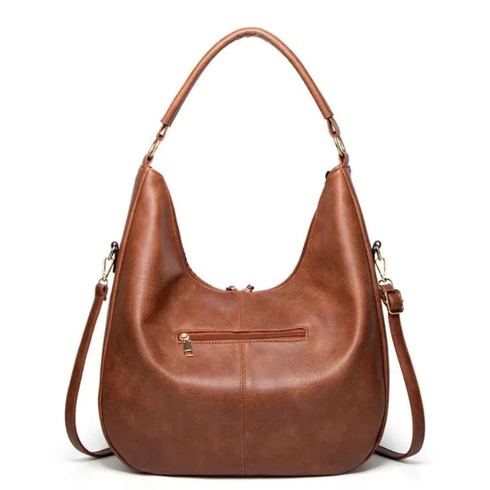 Premium women's classic leather bag, a timeless vintage design perfect as an everyday shoulder or crossbody bag.