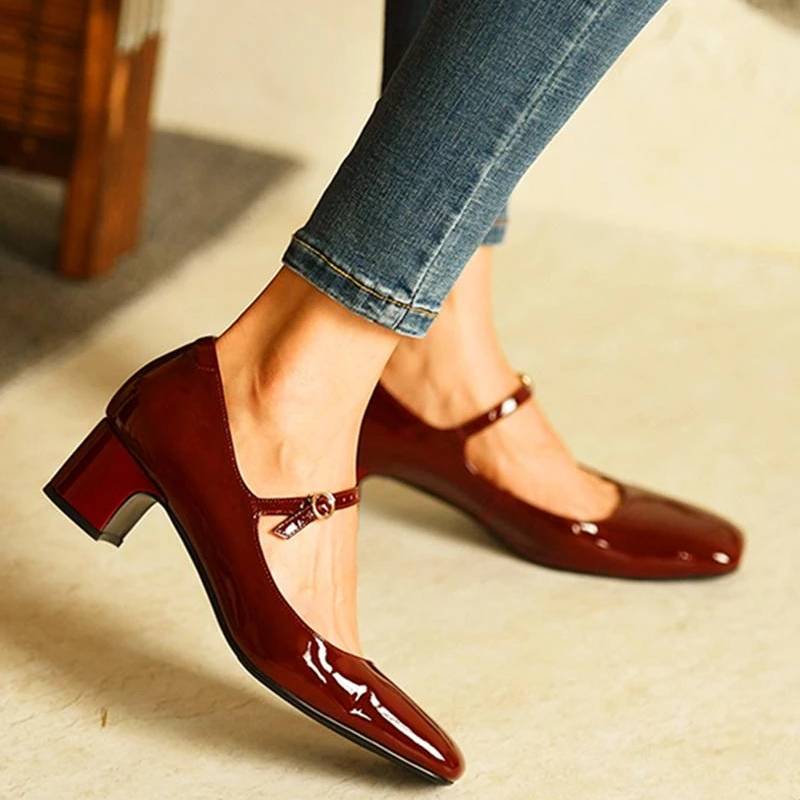 Stylish black women's block heels with therapeutic support for ultimate walking comfort.