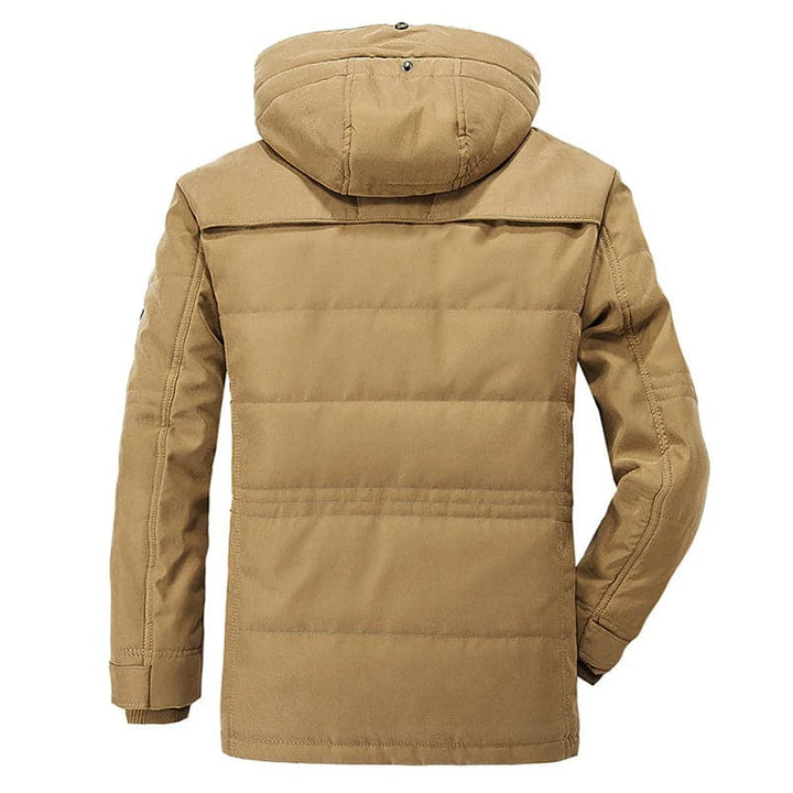 Versatile men's hooded parka, a warm winter coat suitable for daily casual wear and outdoor activities.