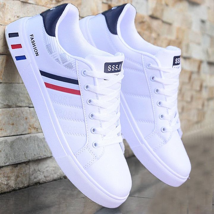 Modern men's lace-up casual sneakers, low-top design with comfortable fit for everyday activities.