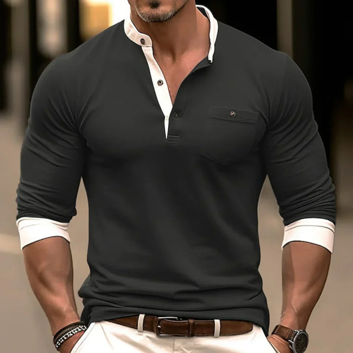 Men's versatile long-sleeve casual button-down shirt in a comfortable fit, perfect for everyday wear and smart casual.