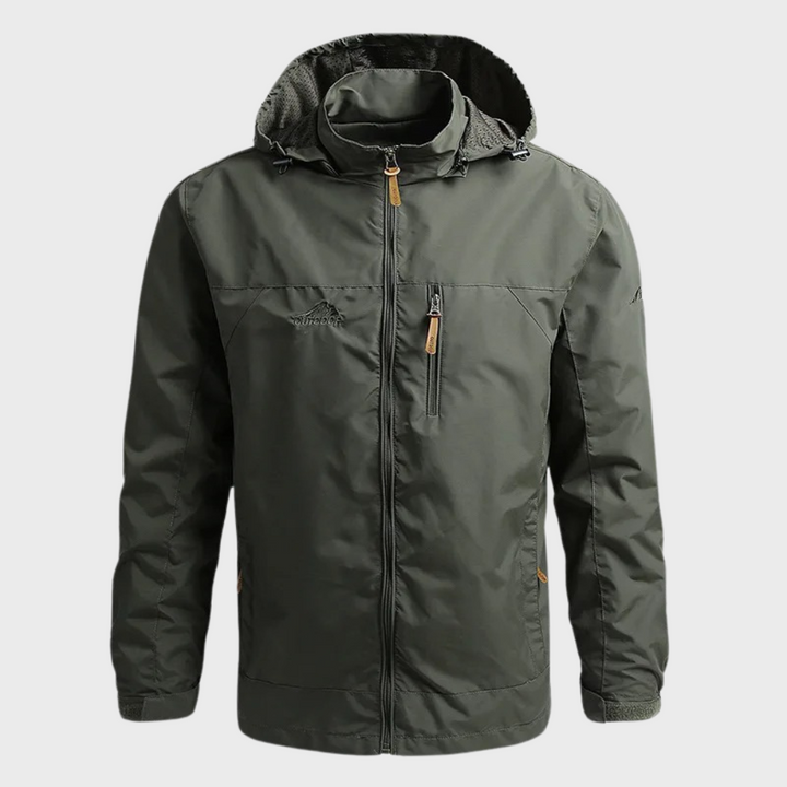 New men's lightweight hooded windbreaker jacket. Versatile outerwear for activewear, travel, and everyday protection.