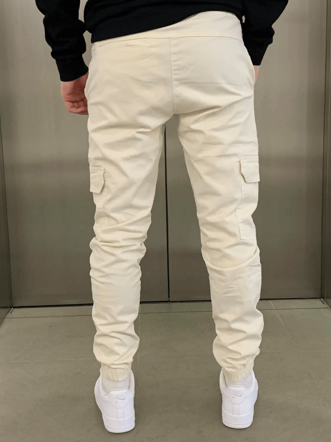 Men's drawstring tie-waist cargo trousers. Comfortable & versatile utility pants for everyday use.
